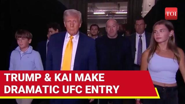 Trump & His Granddaughter Kai Make Don-Style Entry Into UFC 314 Miami & Watch Big Fight
