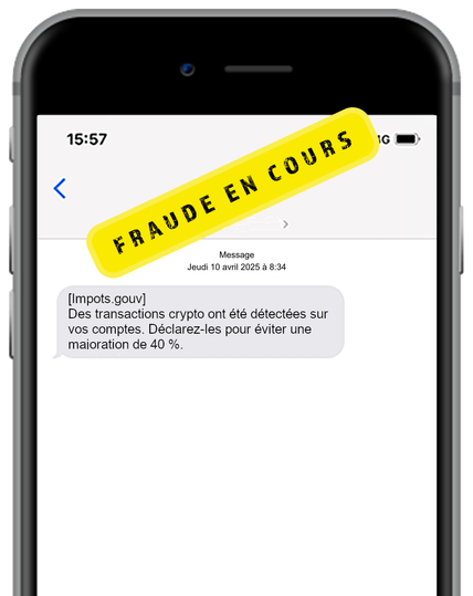 🚨 ALERTE INFO 

⚠️ Campagne de SMS frauduleux Attention ! Actuellement, des SMS circulent avec le contenu frauduleux suivant : « [Impots. gouv] Des transactions crypto ont été détectées sur vos comptes. Déclarez-les pour éviter une majoration de 40 % ». Ne répondez pas à ces messages. ⚠️
