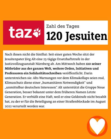 120 Jesuiten: ein Artikel in der taz.
