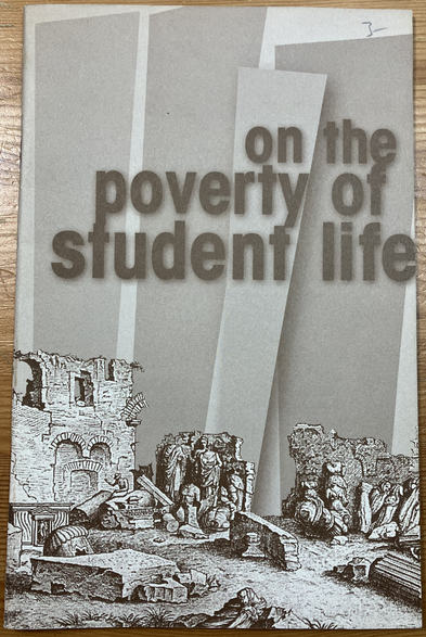 Hermetic Library Zine Accession the Poverty of Student Life Black and Red Cover