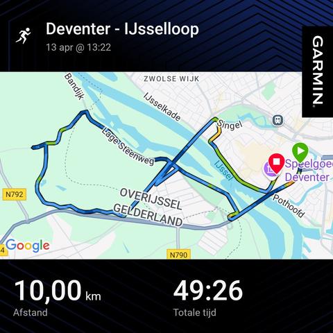Route of IJsselloop 10 km