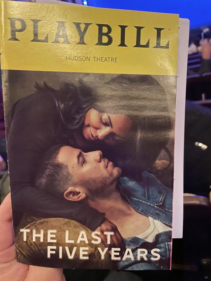 PLAYBILL
HUDSON THEATRE
THE LAST
FIVE YEARS
