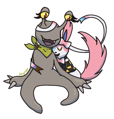 Me giving my friend Rol a hug wtih my ribbons while he sits down so I can reach him.