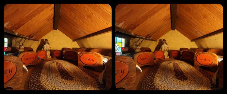 Interior of the Seven Dwarves' house at Enchanted Forest.