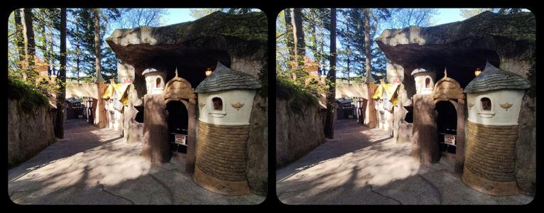 Entrance to Challenge of Mondor ride at Enchanted Forest.
