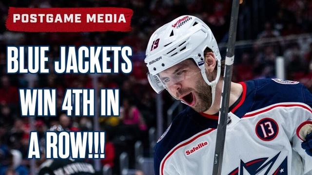 BLUE JACKETS WIN 4TH IN A ROW! 💪💪💪💪 | Postgame Media