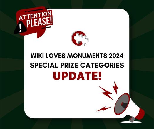 WLM announcement image, with a white and black background and an  announcement icon
