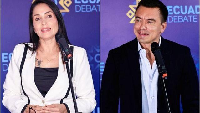 Luisa González, candidata progresista i hereva del correisme, i Daniel Noboa, president actual de l'Equador per Acció Democràtica Nacional (Reuters/Karen Toro)