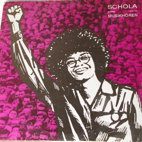 Schallplattenhülle mit Angela Davis.