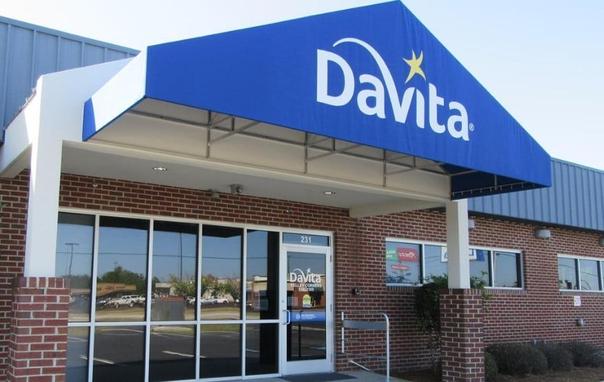DaVita building with their logo on an awning