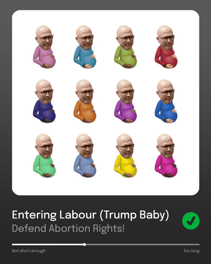 Slide 1 of 5. Meme parody of Liberal Party diss track against Labor. Peter Dutton's head imposed over cover art for Drake's 'Certified Lover Boy'. Stylised as a screenshot of a song playing in streaming app - 'Entering Labour (Trump Baby)' by 'Defend Abortion Rights!'