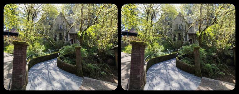 A path leading up to the Haunted House attraction at Enchanted Forest.