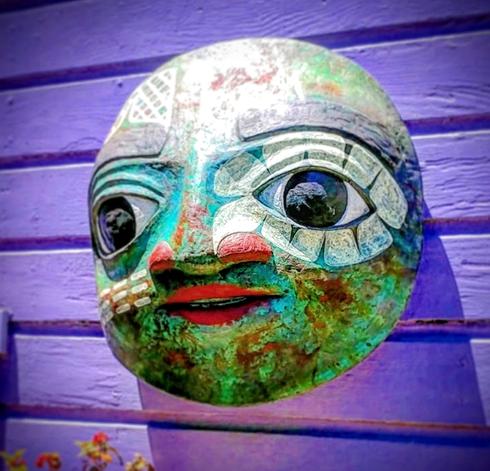 Big face on a wall