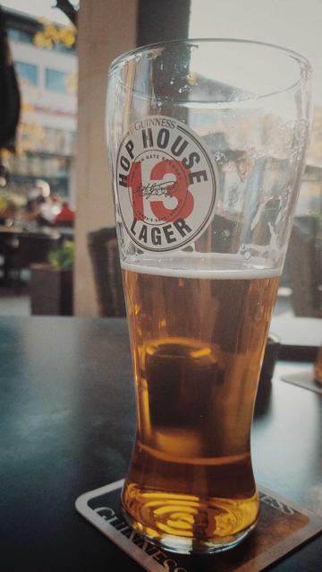 Guinness Hop House, half emptied.
