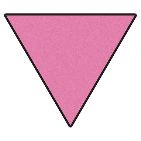 a pink triangle, point down