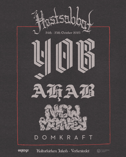 AHAB plays show in a church in Oslo, Norway with Yob and others on 24th and 25th of october 2025.