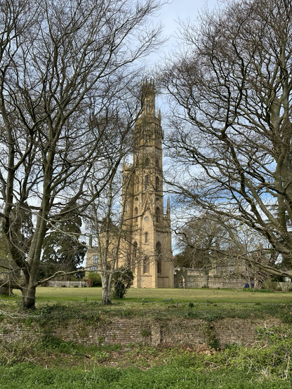 The Hadlow Tower, seen through trees. The building is not publicly owned, so we couldn’t get nearer. They’ve got an open day in August though, so hoping to go to that
