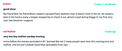 screenshots of memories from Internet Archive & elsewhere