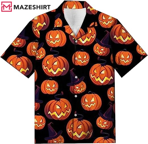 Horror Scary Pumpkin Halloween Hawaiian Shirt