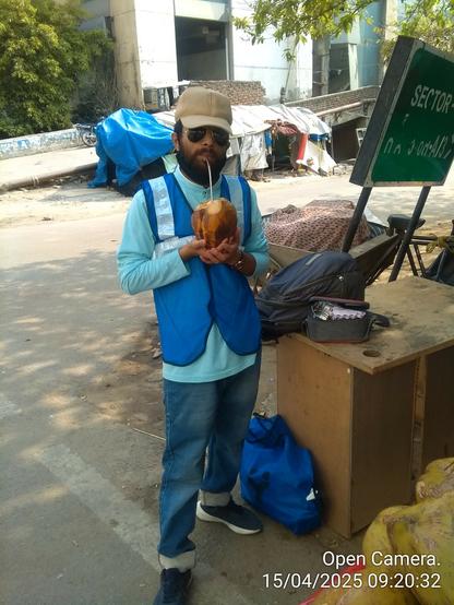 The Clean Individual drinking coconut water while doing The Clean Walk