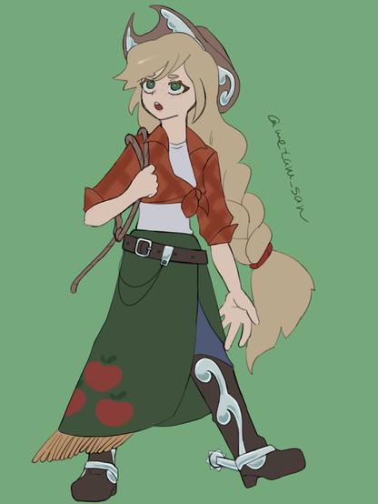 Apple Jack from My Little Pony (human) in my style.