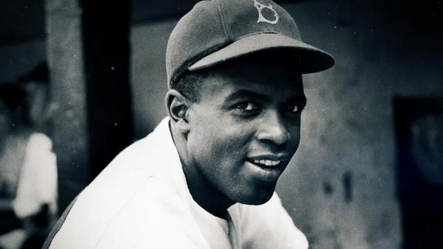 Picture of Jackie Robinson, baseball player for the Brooklyn Dodgers.
