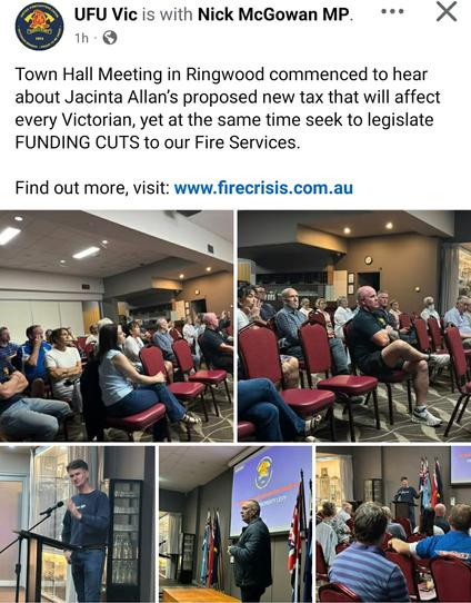 UFU meeting about new proposed tax that won't make it to firefighters