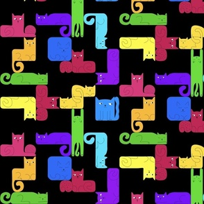 cats displayed like Tetris parts