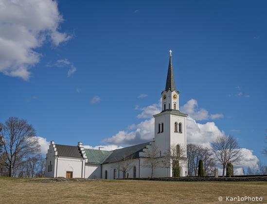 A large white church.