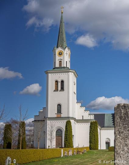 A large white church.