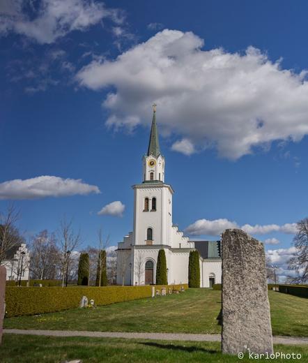 A large white church.