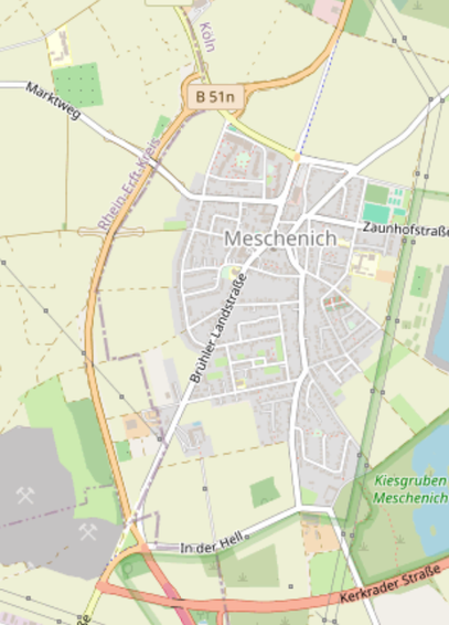 Screenshot der OpenStreetMap-Karte mit der neuen Ortsumfahrung im Westen des Stadtteils