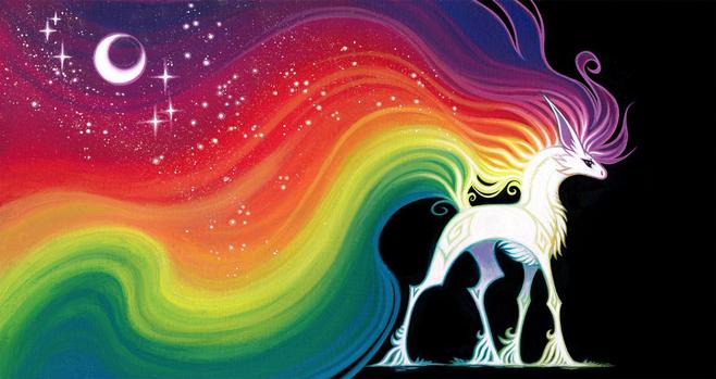 rainbow pony painting