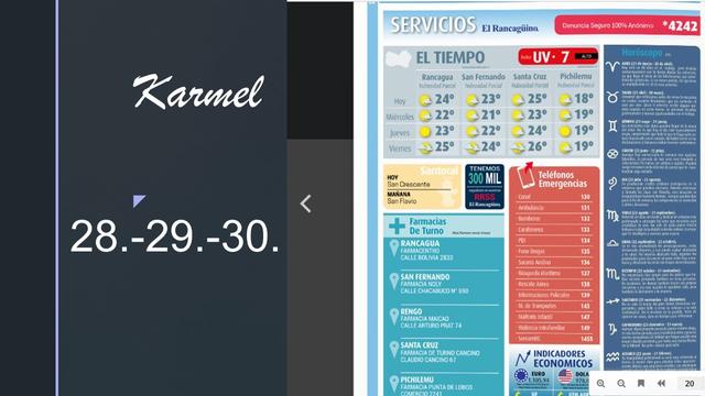 Karmel
28
29
30 Farmacias de Turno
