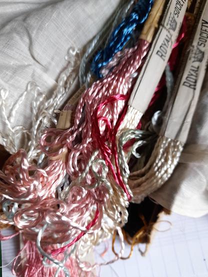 Another perspective of the same glossy yarn.