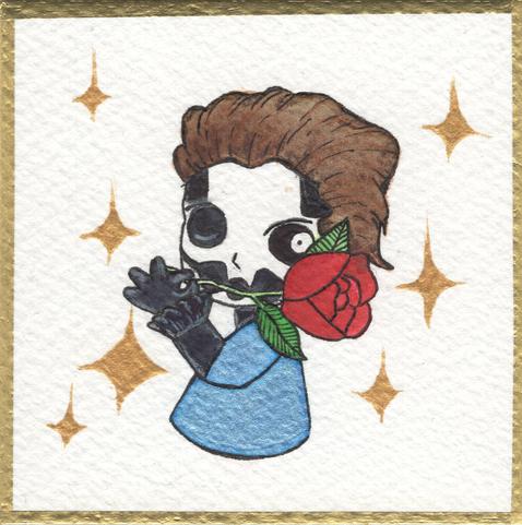 Chibi portrait of Cardinal Copia with a rose