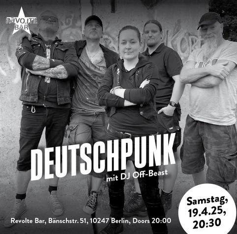 Samstag 19.04. ab 20:30 Uhr "Deutschpunk" in der Revolte Bar
Das Bild zeigt die Band "No Exit"
