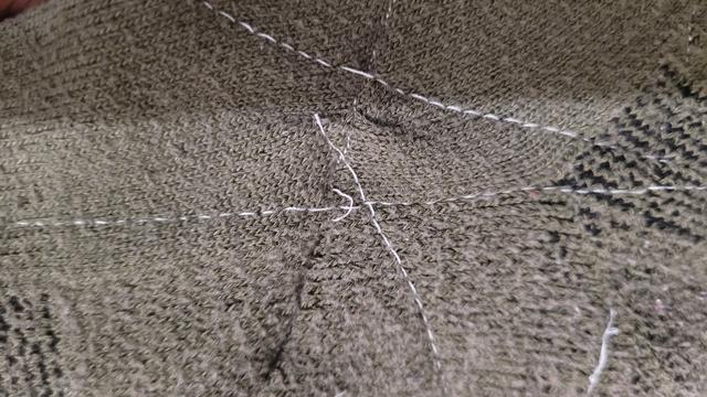 After lube, not as dense stitches
