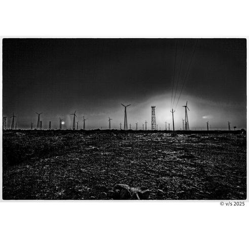 Windräder bei Sonnenuntergang