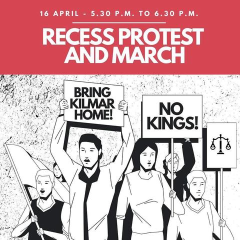 Recess Protest and March - Wallace Federal Building - Wednesday, April 16th @ 5:30 PM

Protest at the Wallace Federal Building then marching to the El Salvadoran Consulate

Wallace Federal Building, 125 South State St, Salt Lake City, Utah
Wednesday, April 16th @ 5:30 PM

https://indivisible.org/

#RISE #RALLY #RESIST

#Politics #USPol #USA #UTPol #Utah