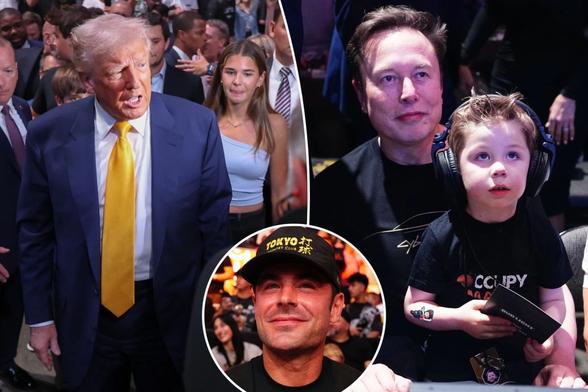 Donald Trump, Elon Musk and Zac Efron lead the celebs at UFC 314 in Miami: Photos