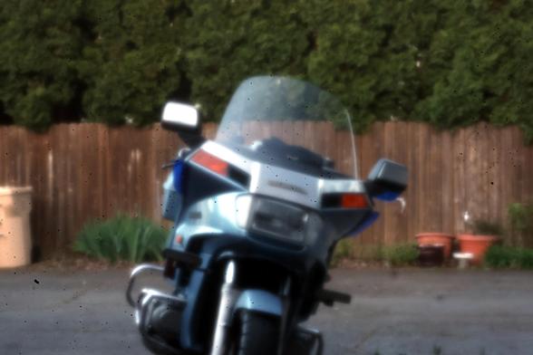 My Honda Goldwing GL1200 taken with a 0.25mm pinhole lens.