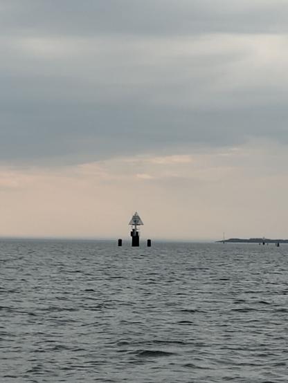 Picture of the sea mark (Unterzeichen) in the Bay of Wismar taken from a boat near the Wendorf Pier.