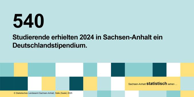 Text: 540 Studierende erhielten 2024 in Sachsen-Anhalt ein Deutschlandstipendium.