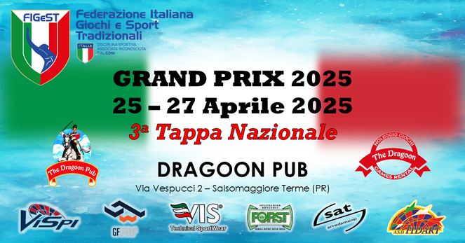 3. Grand Prix al Dragoon Pub a Salsomaggiore Terme (PR) dal 25 al 27 Aprile