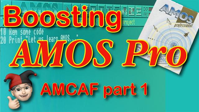 A video thumbnail image for an AMOS video about the AMCAF extension.