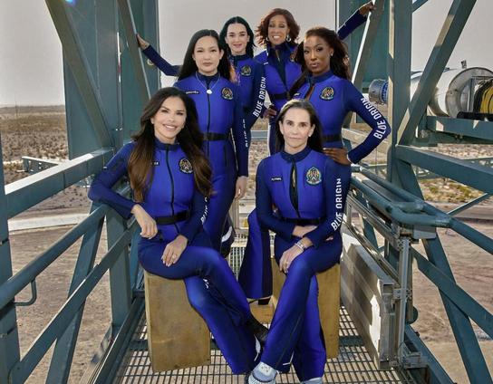 The 'crew' of the all-female almost-space flight