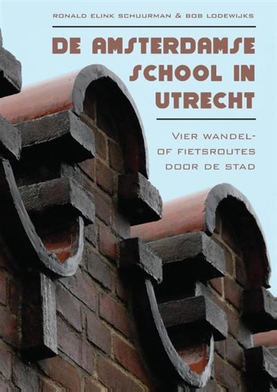 Book cover: "De Amsterdamse School in Utrecht - Vier wandel- of fietsroutes door de stad" by Ronald Elink Schuurman & Bob Lodewijks. 
The picture on the cover shows cool details of an Amsterdam School brick building.