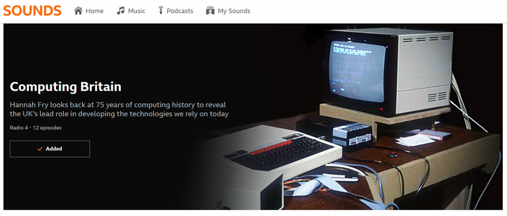 A screenshot snippet from the BBC Sounds website. It is the page for the podcast "Computing Britain" and it shows a BBC Micro with squajillions of cables, ribbon cables and probably spaghetti spewing from the FRONT of the computer. Also, the monitor stand is just used to accommodate clutter (tapes) and the monitor is sitting at 90 degrees on the stand. I mean, what the frig bucket international is going on.

It could be that it was setup in a rush for an impromptu TV feature, but I'd have made a little effort; whereas there's ZERO efforts given here.

In it's favour is that the monitor is a beautiful Microvitec CUB and in the foreground is a disc drive, I think it's a double height doobry, but not certain. In fact the only thing I'm certain about is death and taxes.