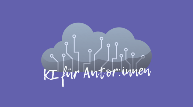 Grafik einer Wolke mit Leiterbahnen darin. Am unteren Rand steht "KI für Autor:innen"